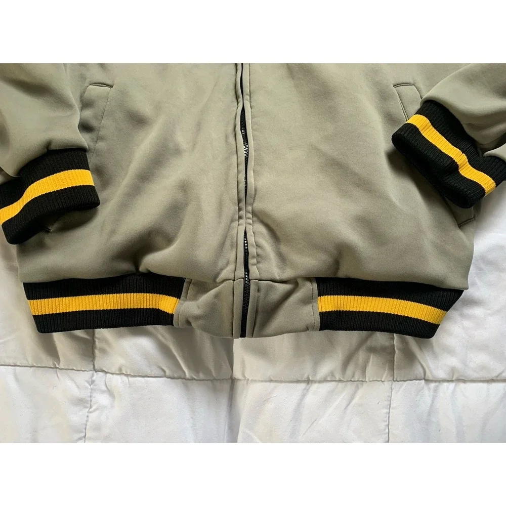 Pittsburgh Steelers NFL Men's Large Gray Full Zip Hooded‎ Fleece Jacket